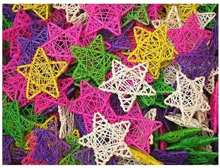 Товары для фестиваля 6 см ротанговый шар звезда лоза распыление Конфетти Для