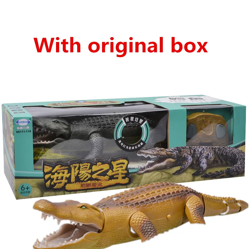 Yellow Retail Box RC животное крокодил реальная жизнь электрический пульт дистанционного управления люминесцентные животные ползающие дети смешные игрушки для детей подарок - Цвет: Yellow Retail Box