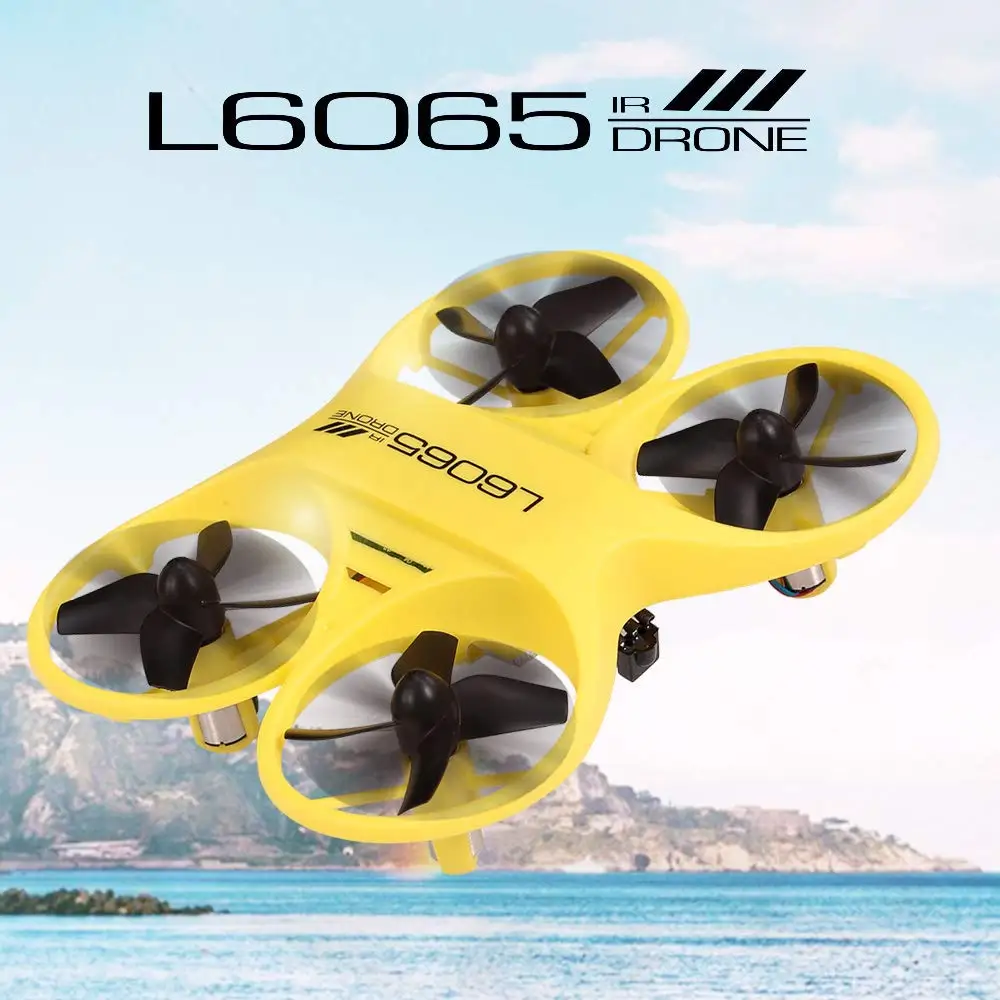 LISHITOYS L6065 Мини RC Дрон Инфракрасный контроль светодиодный Квадрокоптер w/светодиодный свет подарок на день рождения детей обучение RTF