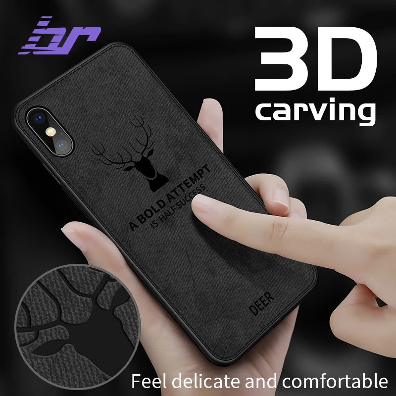 BR 3D печать винтажная ткань чехол для iPhone X Чехлы анти-пот задняя крышка с