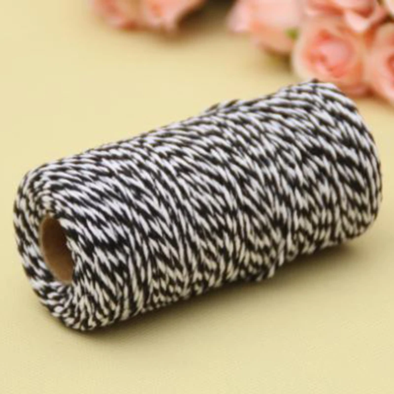 100M* Double Color Cotton Baker Rope Twine for Handmade Accessories Christmas Decoration gift DIY Wrapping HBB12 | Дом и сад