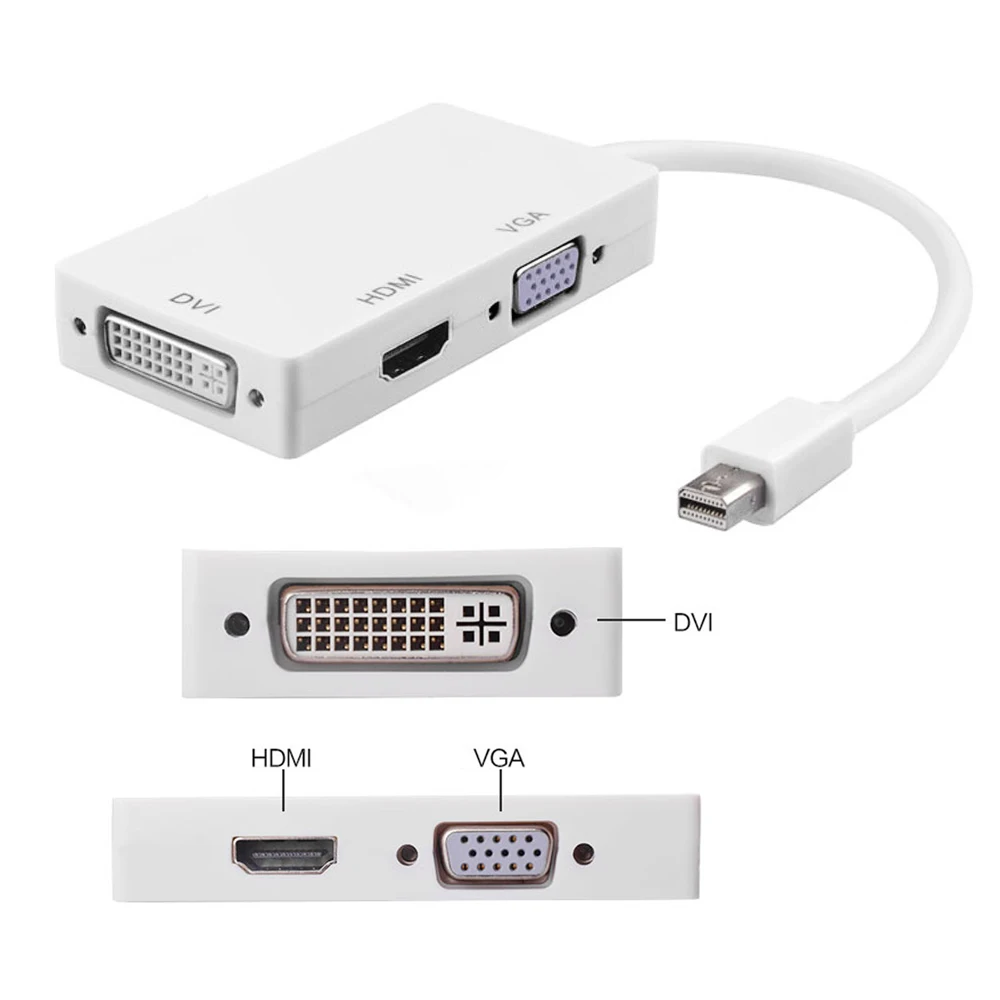 ARYAGO 3-в-1 mini Displayport Thunderbolt к DVI VGA HDMI конвертер Кабель-адаптер для iMac Mac Mini macBook Pro