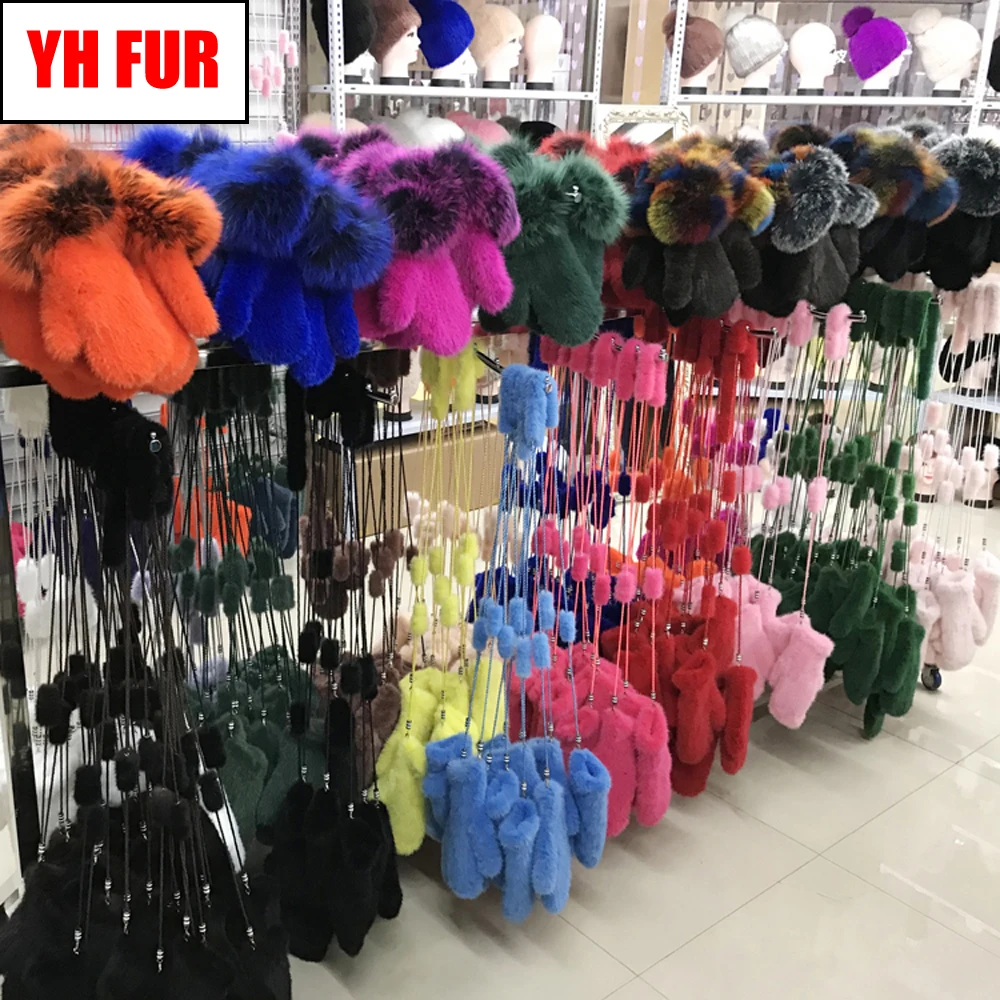 2020 новые стильные женские перчатки из натурального меха норки вязаные милые с