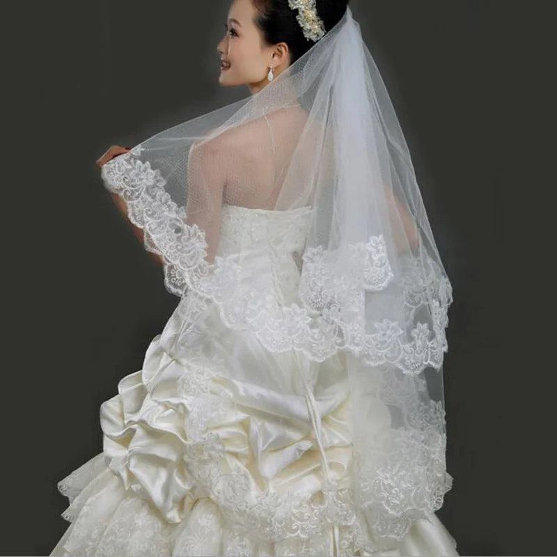 Свадебная фата SoAyle цвета слоновой кости кружевная Фата с аппликацией элегантные