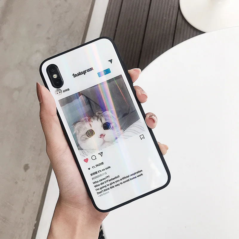 Роскошный чехол для iPhone 7 Plus из закаленного стекла милая собака мультяшная крышка