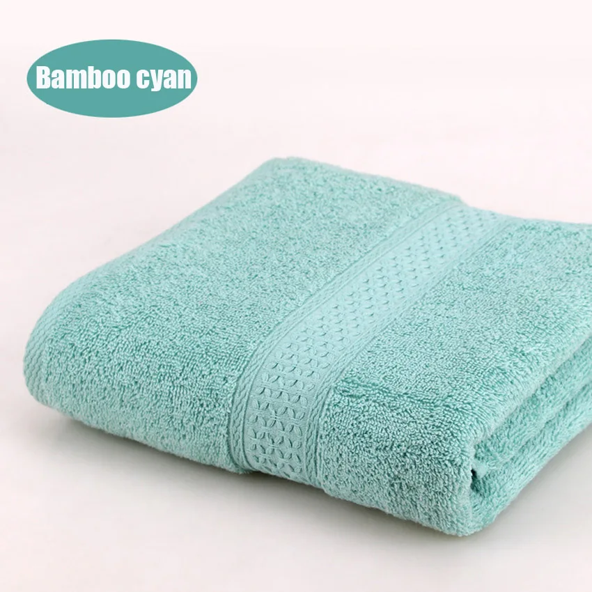 Bamboo cyan Супер абсорбирующее большое полотенце из чистого хлопка, банное полотенце 70*140, плотное мягкое полотенце для ванной комнаты, удобное пляжное полотенце, 15 цветов - Цвет: Bamboo cyan