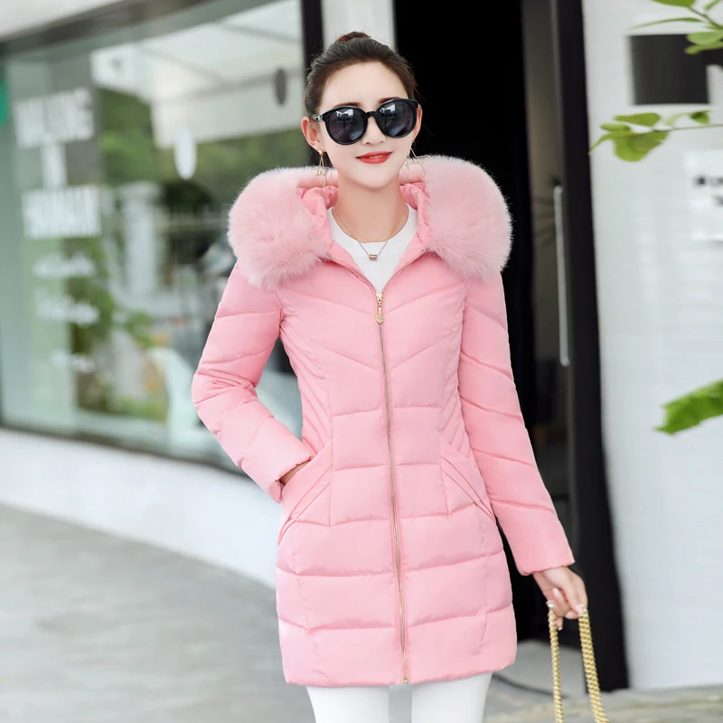 2020 новое зимнее хлопковое пальто Женская однотонная приталенная теплая парка с