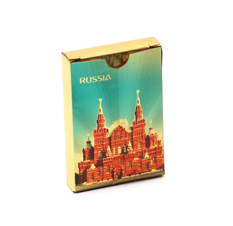 Red Square-Gold 1 колода 36 шт Россия покер 24K Золотая фольга гвоздь игральные карты ПВХ водонепроницаемые креативные покерные карты пластиковые прочные игровые карты - Цвет: Red Square-Gold