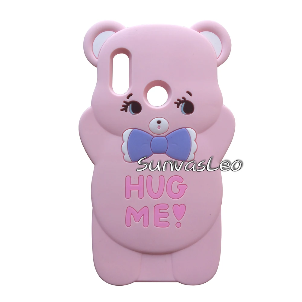 Pink Hug Bear Для huawei Y9 3D Мягкий силиконовый чехол с милыми мультяшными животными чехол для задней панели сотового телефона Оболочка чехол s для huawei Honor 8X - Цвет: Pink Hug Bear