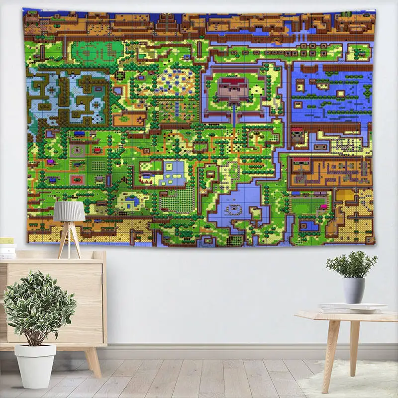 Легенда о Zelda карта настенный гобелен украшения для дома настенный лесной гобелен Домашний день рождения украшение, 100x150 см - Цвет: 4
