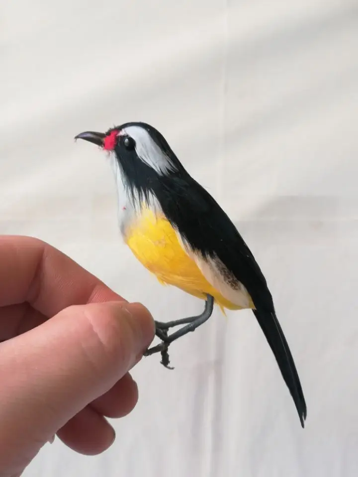 Искусственная птица из пенопласта и перья около 13 см Реалистичная пасторальное