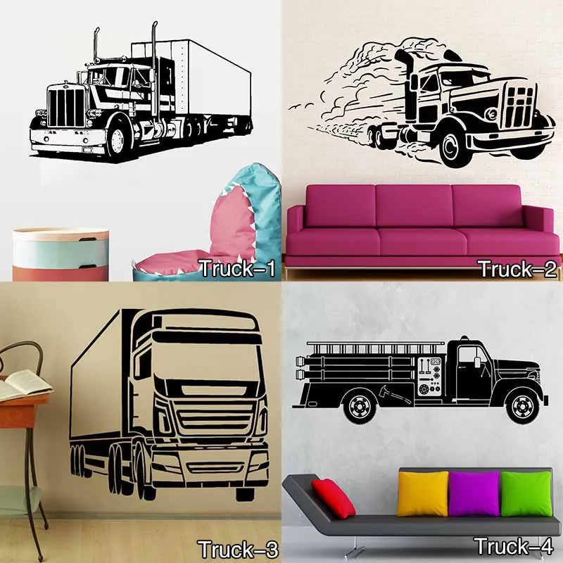 Индивидуальное Имя строительство экскаватор Виниловые стены Искусство Наклейка