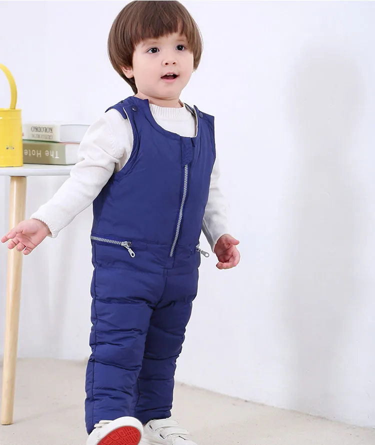 Зимние Пуховые штаны для маленьких девочек детская плотная верхняя одежда