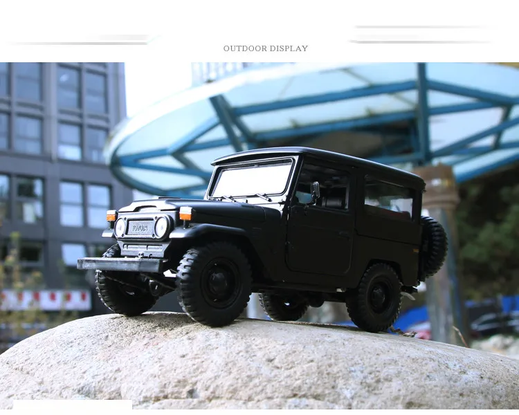 Высокая имитация 1:24 модель автомобиля из сплава Toyota FJ40, литая металлическая Игрушечная модель внедорожника, изысканная коллекция подарков
