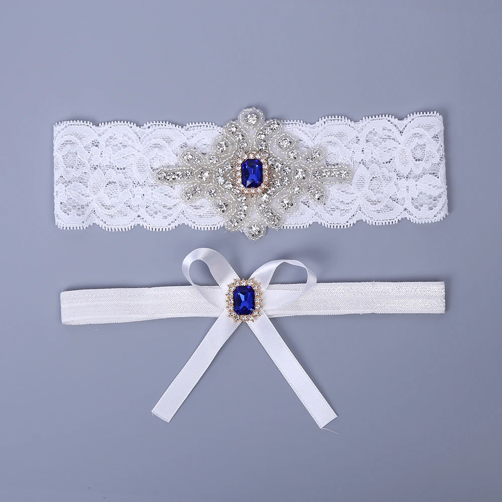Свадебные Подвязки Стразы с бисером белое кружево пикантные 2 шт. искусственная