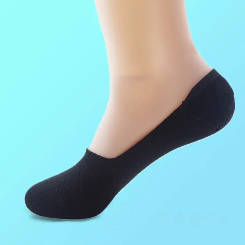 1 black 7 пар, мужские, бамбуковые, невидимые, короткие носки, мужские, летние, повседневные, лоферы, Мокасины, не показывают, носки, мужские, черные, белые, носки-башмачки, мужские носки - Цвет: 1 black
