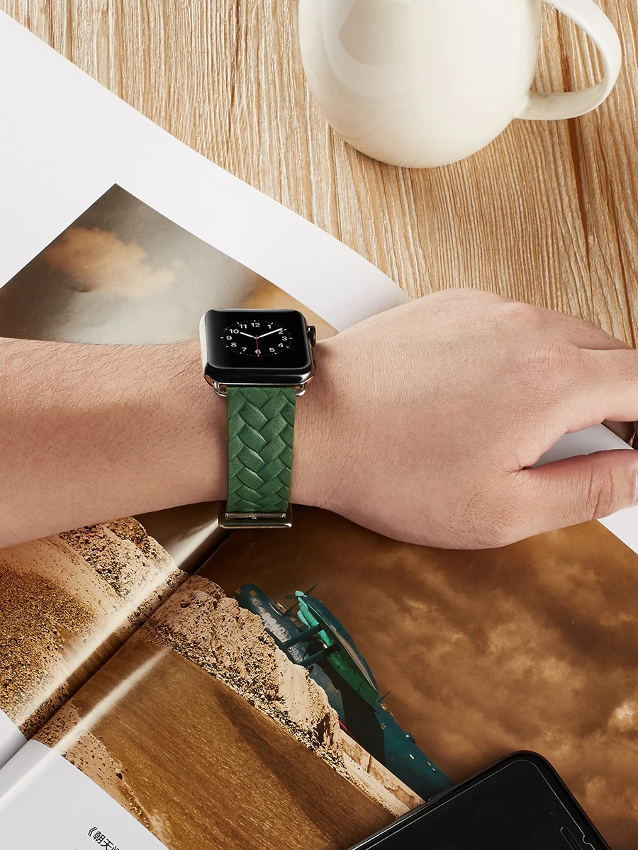 Для Apple Watch iwatch 4 3 2 1 сменный модный кожаный ремешок 38 мм 42 мм 40 мм 44 мм watc Band Series 5