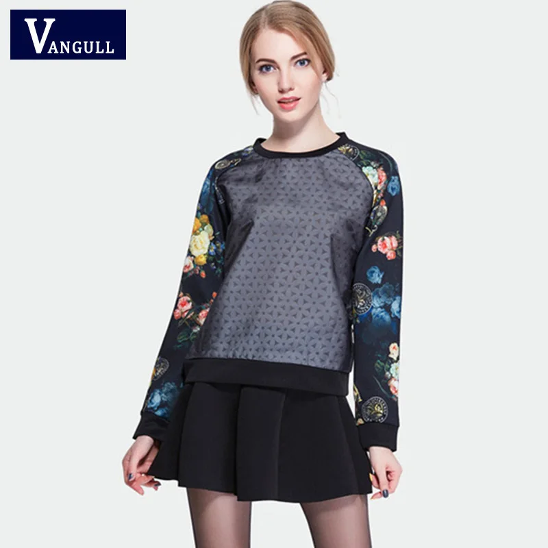 VANGULL/женские толстовки с капюшоном и цветочным принтом Юбка из двух частей