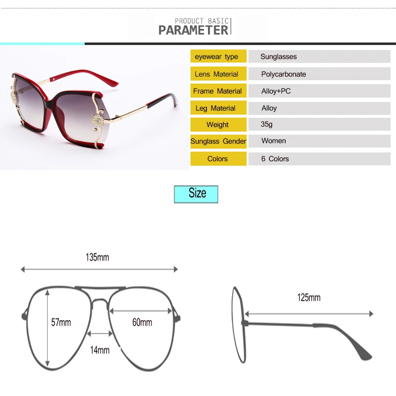 Винтажные женские солнцезащитные очки бабочка цветок большая оправа
