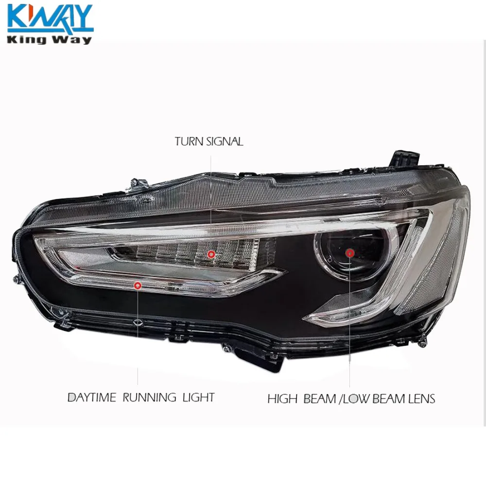Бесплатная доставка King Way фары лампа для Mitsubishi Lancer EVO 2008 2016 LED Red Eye DRL|lamp for|lamp lamplamp