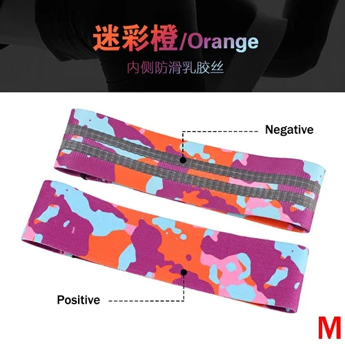 Camouflage orange M Напечатанный узор, Эспандеры для бедер, для упражнений на ноги, эластичные ленты для фитнеса, спортзала, йоги, растяжки, тренировки, оборудование для тренировок - Цвет: Camouflage orange M