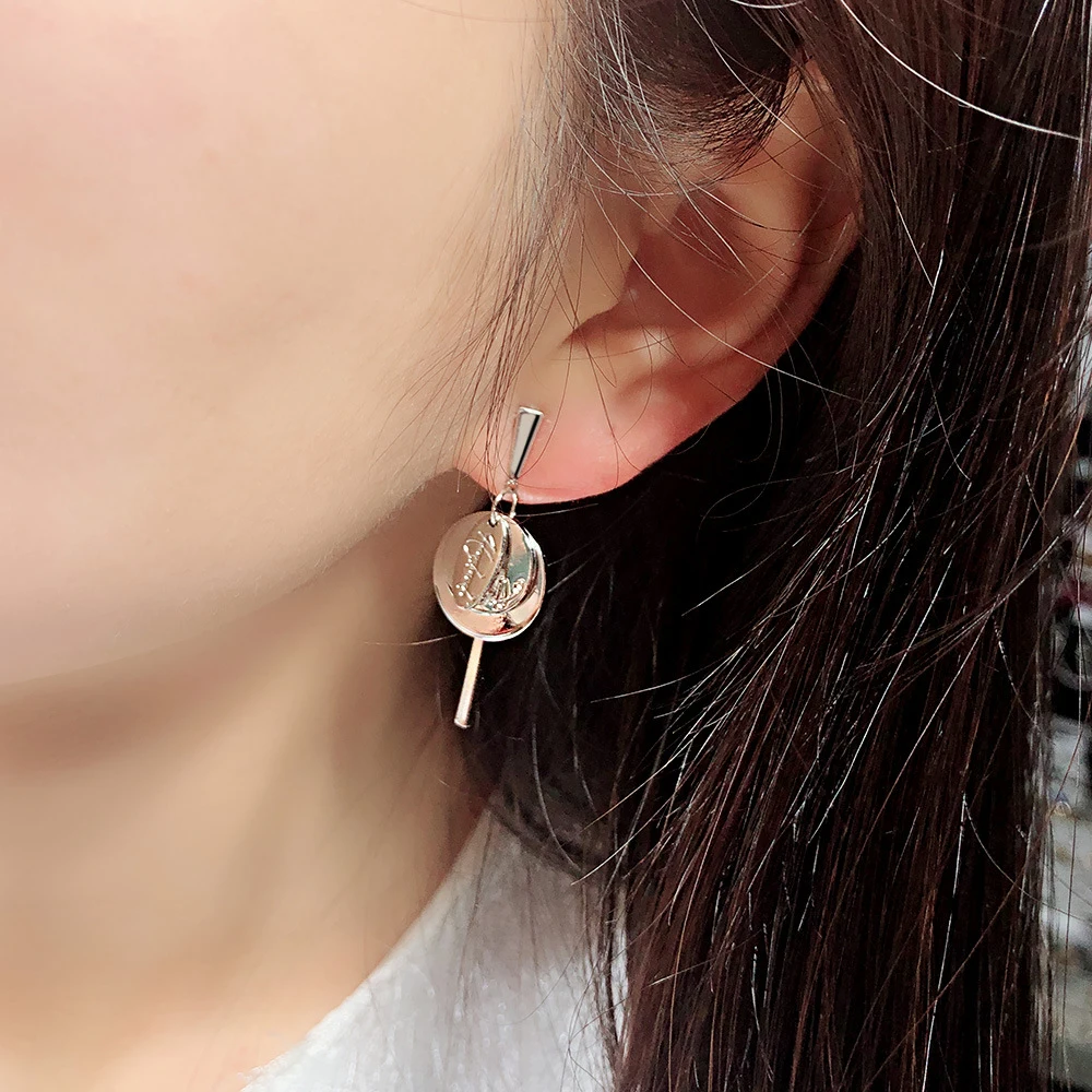 Seven Candy 925 Silver Needle Earrings For Women New Exaggerated Fashion Earring Round 2019 Jewelry Accessories Korean | Украшения и