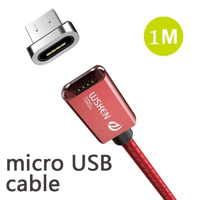 Micro cable Red Wsken X1 Магнитный кабель type-C для iPhone, зарядное устройство, магнитный USB C type-C шнур, быстрая зарядка, Micro USB кабели для samsung Xiaomi mi8 - Цвет: Micro cable Red