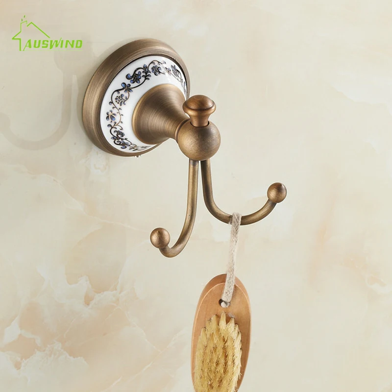 antique solid brass bronze bath hardware sets brushed porcelain base bathroom accessories wall mounted bathroom products rg6 free global shipping
