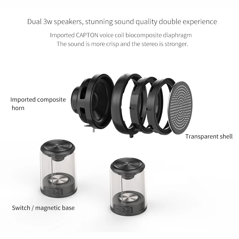 TWS Bluetooth динамик водонепроницаемый беспроводной Стерео магнитный всасывающий