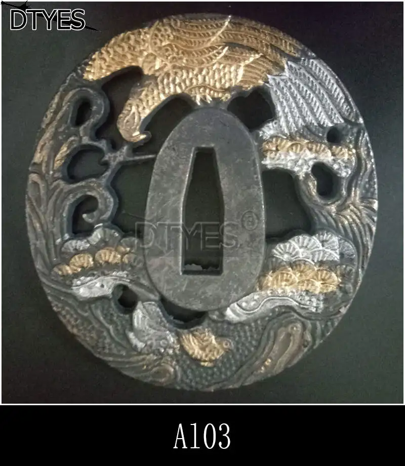 Сплав японские аксессуары для мечей Tsuba Красивая защита для катаны вакизаши Танто 3,2 см ширина(около хабаки) лезвие Al01-Al32 - Цвет: Al03