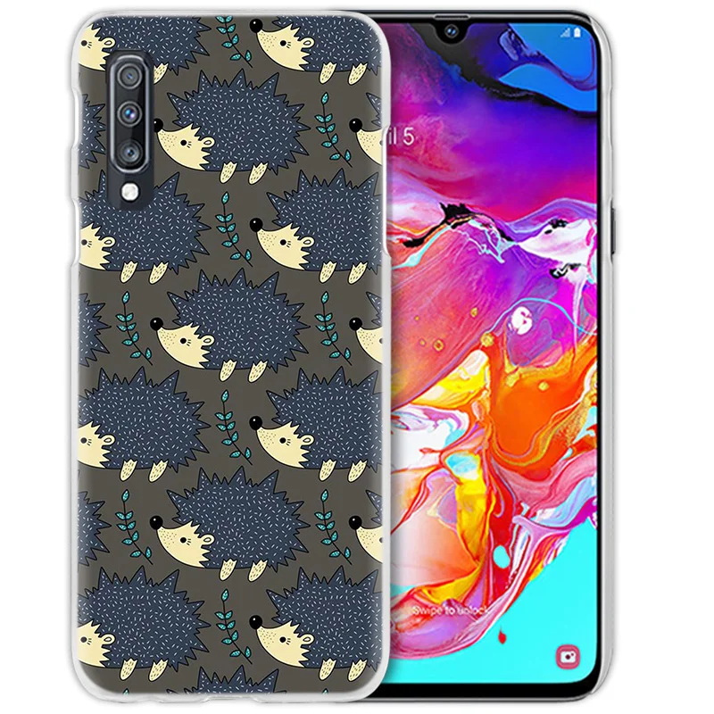 Тонких листов Kawai Ежик чехол для samsung Galaxy A50 A70 A20e A60 A40 A30 A20 A10 A8 A6 плюс A9 A7 Жесткий PC APhone Coque