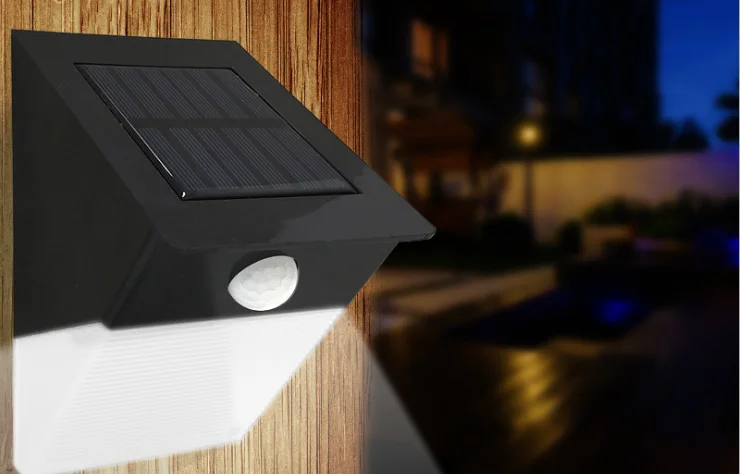 12LED Солнечный корпус индукционный настенный светильник сад треугольный свет |