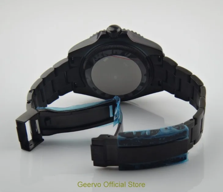 Черный циферблат GEERVO 43 мм Азиатский автоматический вращающийся керамический с