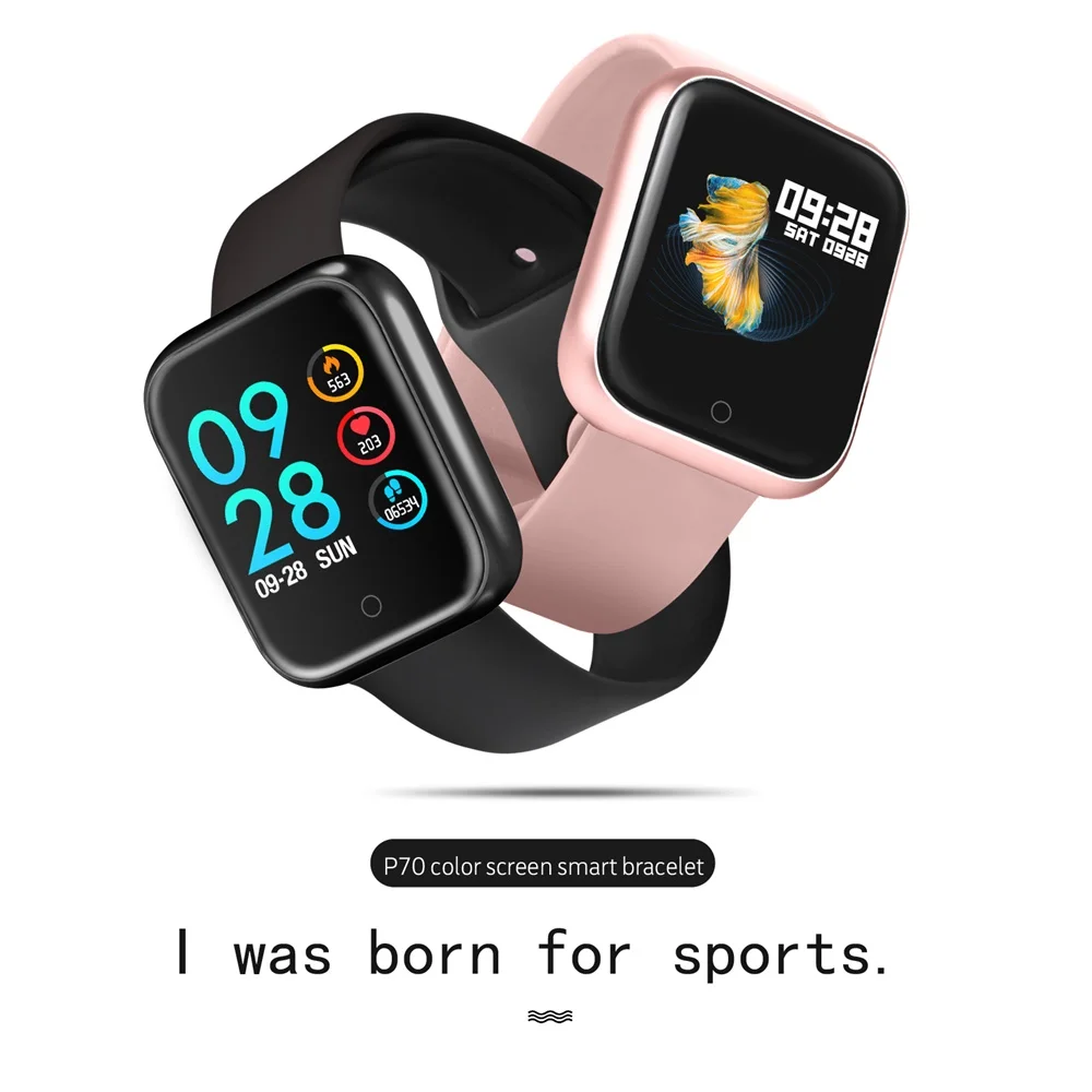 P70 умный цветной экран браслет кровяное давление пульсометр Женский