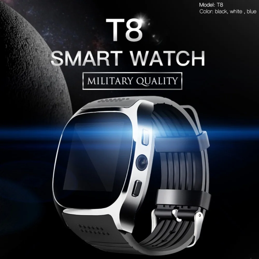 T8 Bluetooth умные часы с поддержкой SIM и TF карты с камерой синхронизация вызова сообщения для мужчин и женщин Смарт-часы для Android