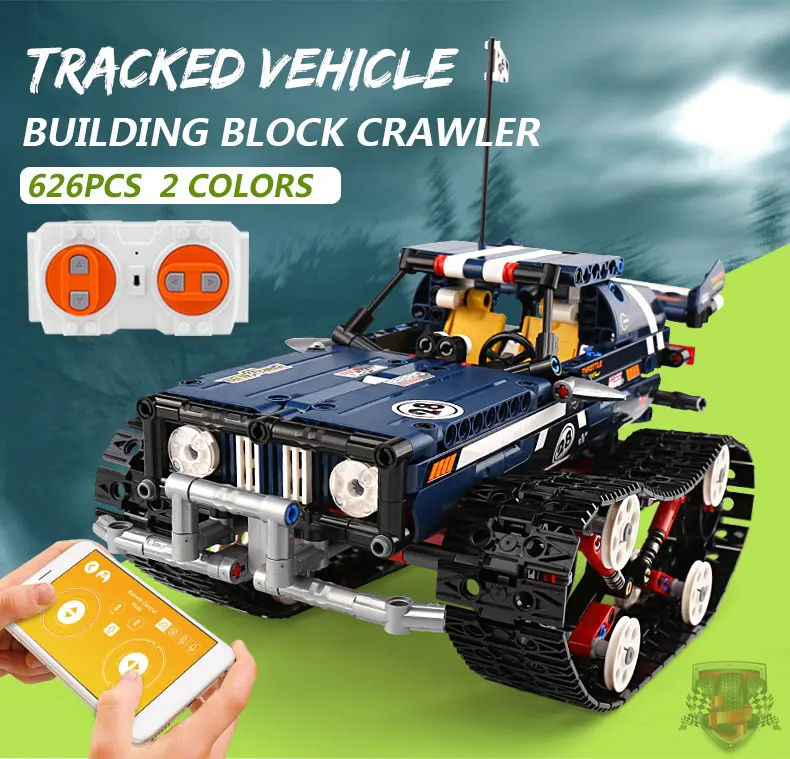 Technic RC Гусеничный Гоночный Автомобиль Дистанционное управление Радиоуправляемая машина Строительные блоки Набор город техника автомобиль серии 20011 игрушки подарочные кубики