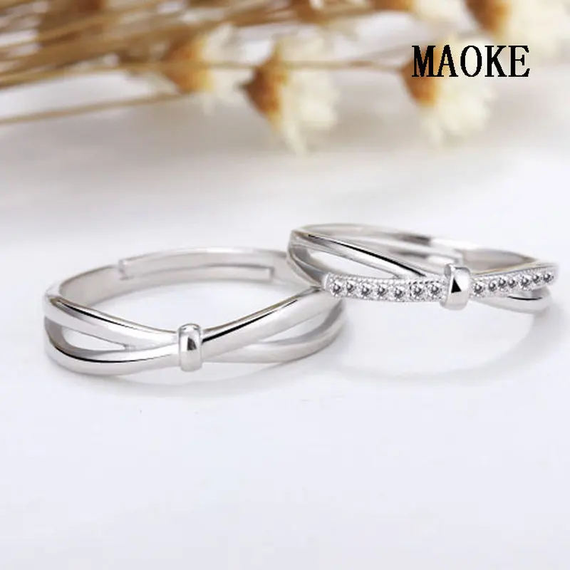 Promotions S925 Sterling SV Micro Inlay Heart Love Live Couple Ring Fashion Jewelry for Women's Gifts | Украшения и