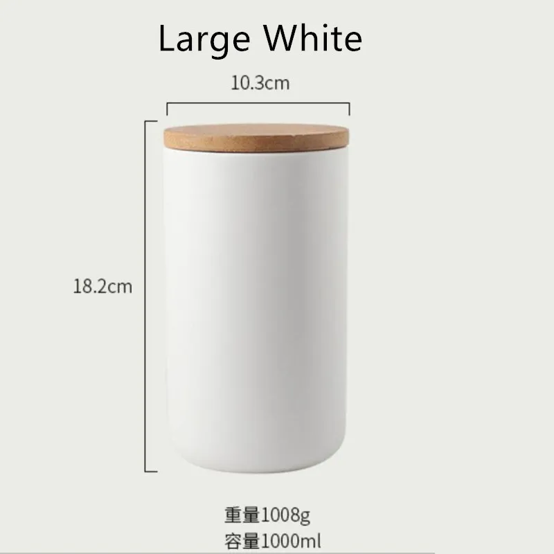 Large White Кухонные герметичные бутылки для организации, керамические коробки для хранения чайных конфет, баночки для специй, контейнер с крышкой, бутылка - Цвет: Large White