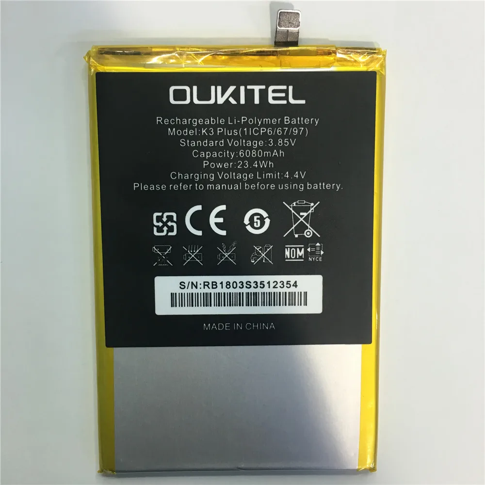 2018 новый аккумулятор K3 plus для Oukitel Plus мобильный телефон литий полимерные
