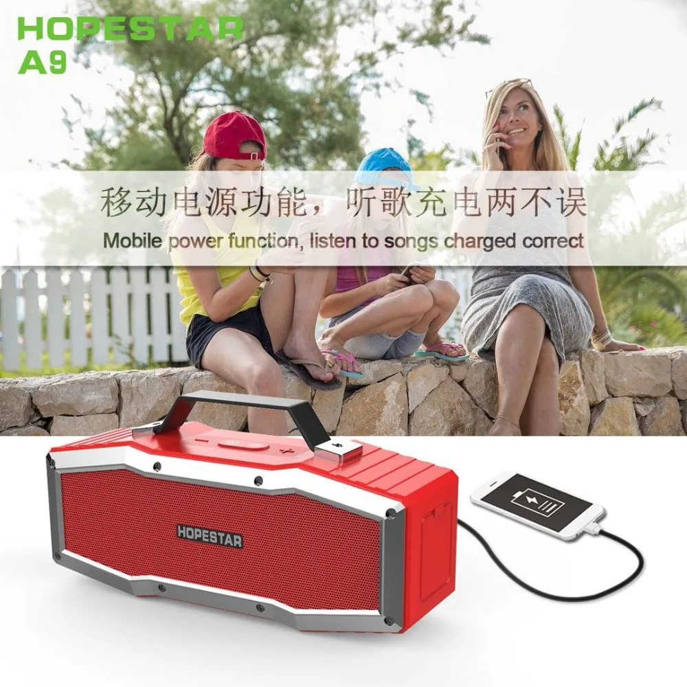 HOPESTAR A9 IPX6 Водонепроницаемый Bluetooth Динамик открытый Портативный Беспроводной громкоговоритель звук Системы 3D музыке стерео Surround