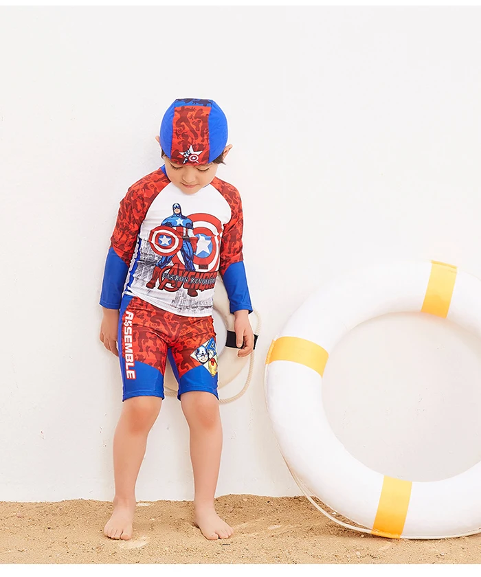 Children Swimsuit Boy Long Sleeve Swimwear Kids Anti-UV Baby Boys Two Piece Bathing Suits Swimming Suit 2019 | Спорт и развлечения