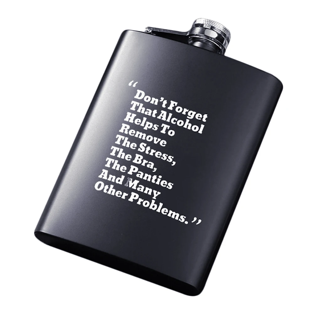 

8oz Men Portable Funny Letter Print Stainless Steel Hip Flask Whiskey Alcohol Container Leak Proof Hot