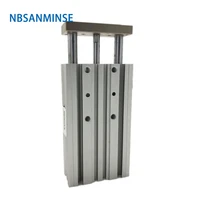 nbsanminse mgpm 25 32 40 50 63mm compact guide type cylinder miniature guide rod pneumatic air cylinder double acting