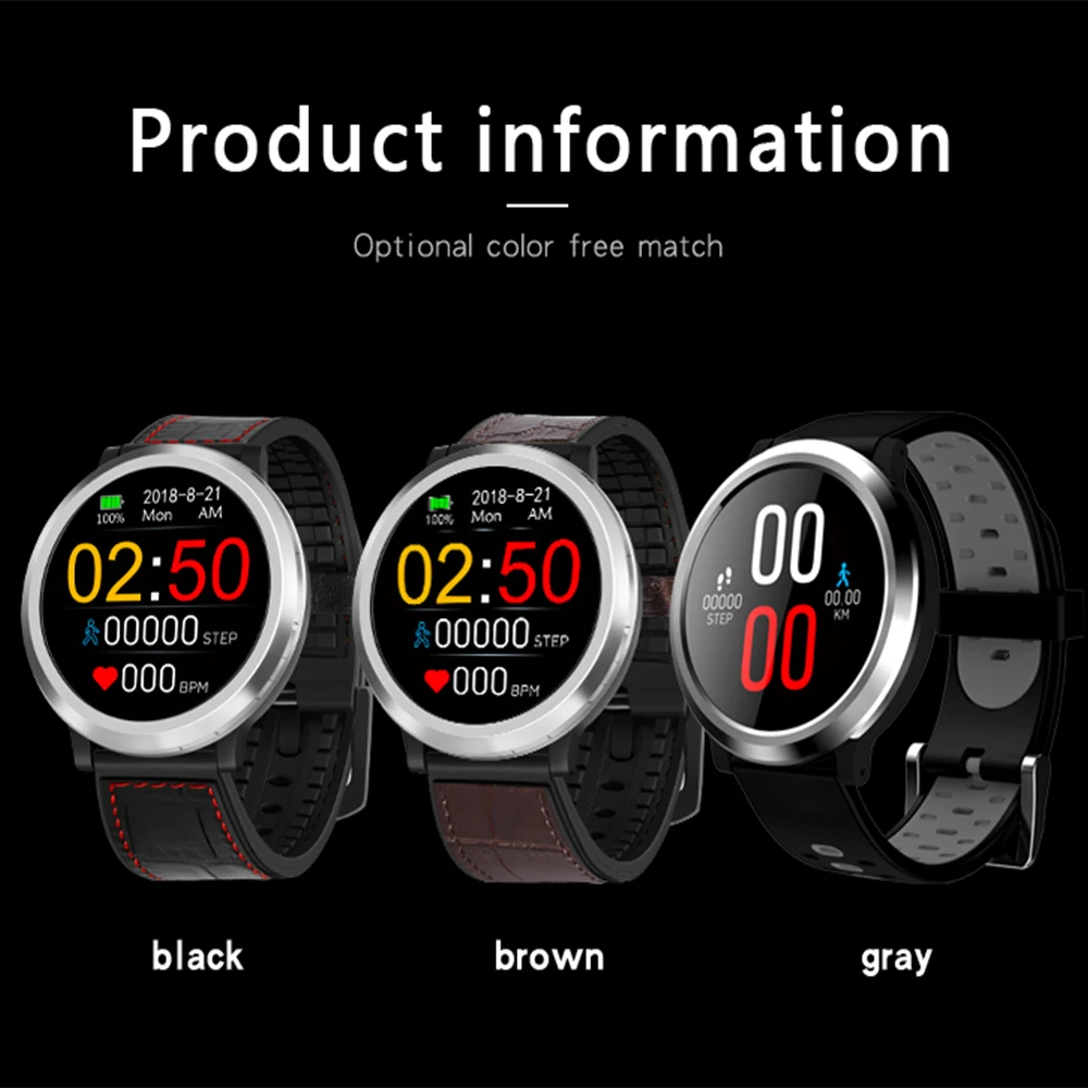 Смарт-часы Bluetooth Smartwatch сердечного ритма трекер кровяное давление фитнес-часы IP67