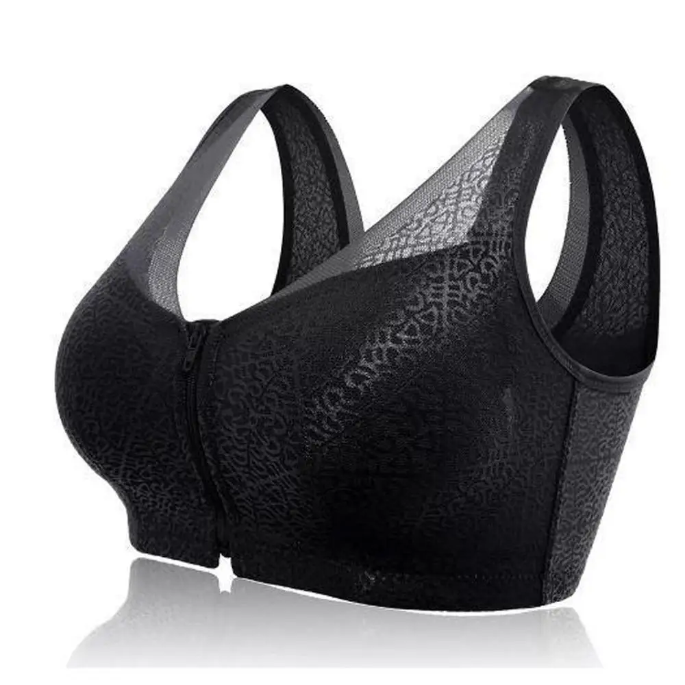 

Biustonosz Lingerie Seamless Push up Bras for Women Front Zipper Closure Wireless Bra Breathable Lace Underwear Drop shipping c