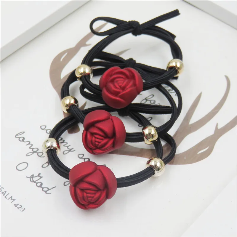 Эластичные резинки для волос 10 шт./лот креативные красные розы игрушка девочек