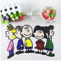 ddnew arrival animated cartoon characters doll sequined patch for clothes diysequins embroidery appliques large sewing patchwork