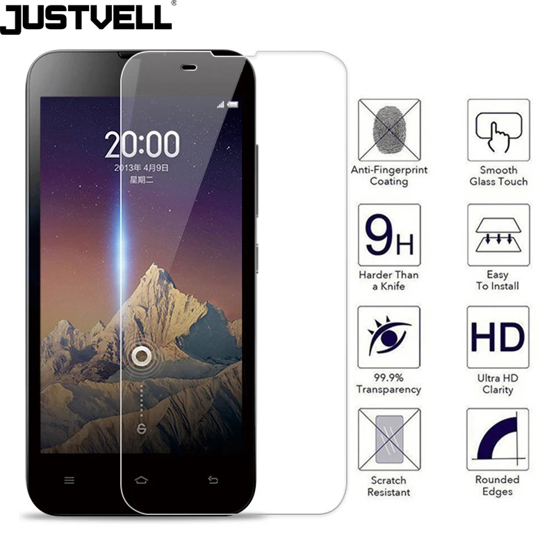 JUSTVELL Xiaomi Mi2 Закаленное Стекло 0.26 мм 9 H 2.5D Высокое Качество Защитная Пленка