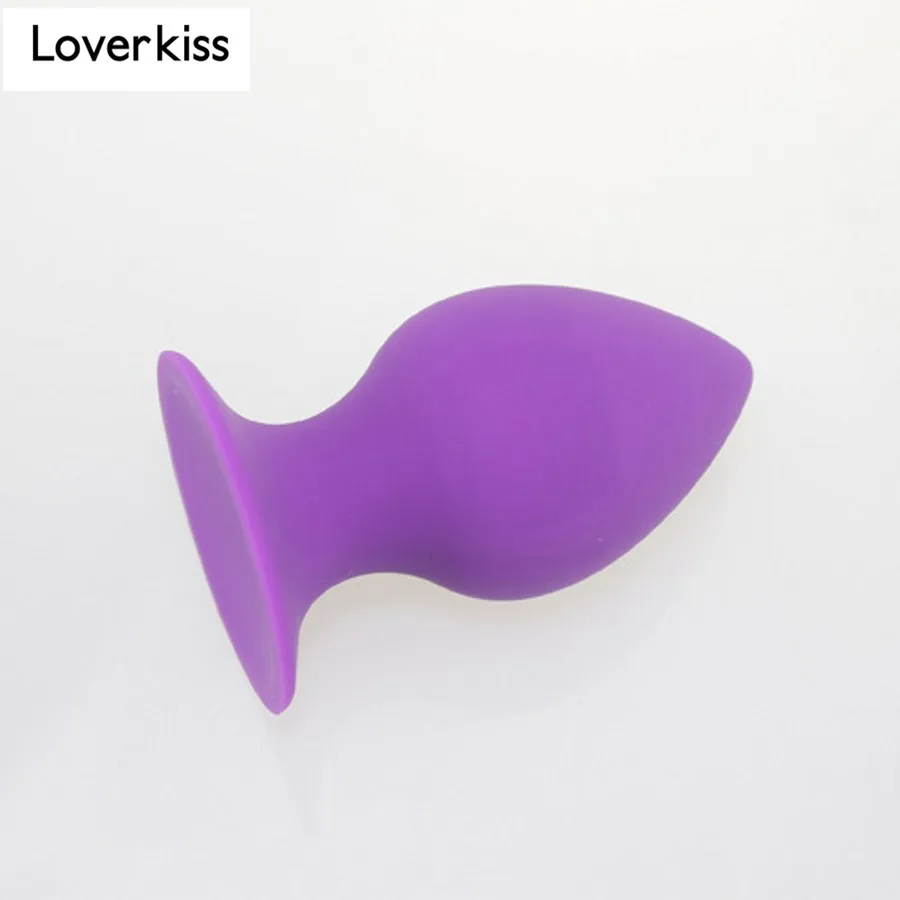 Силиконовая Анальная пробка Loverkiss фиолетового цвета малый/средний/большой