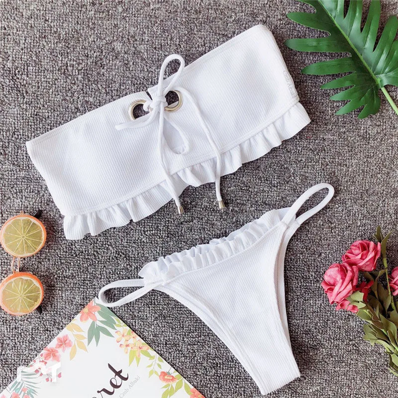 Женский мягкий бюстгальтер с чашками пуш-ап 2 шт. стринги пляжная одежда 2019